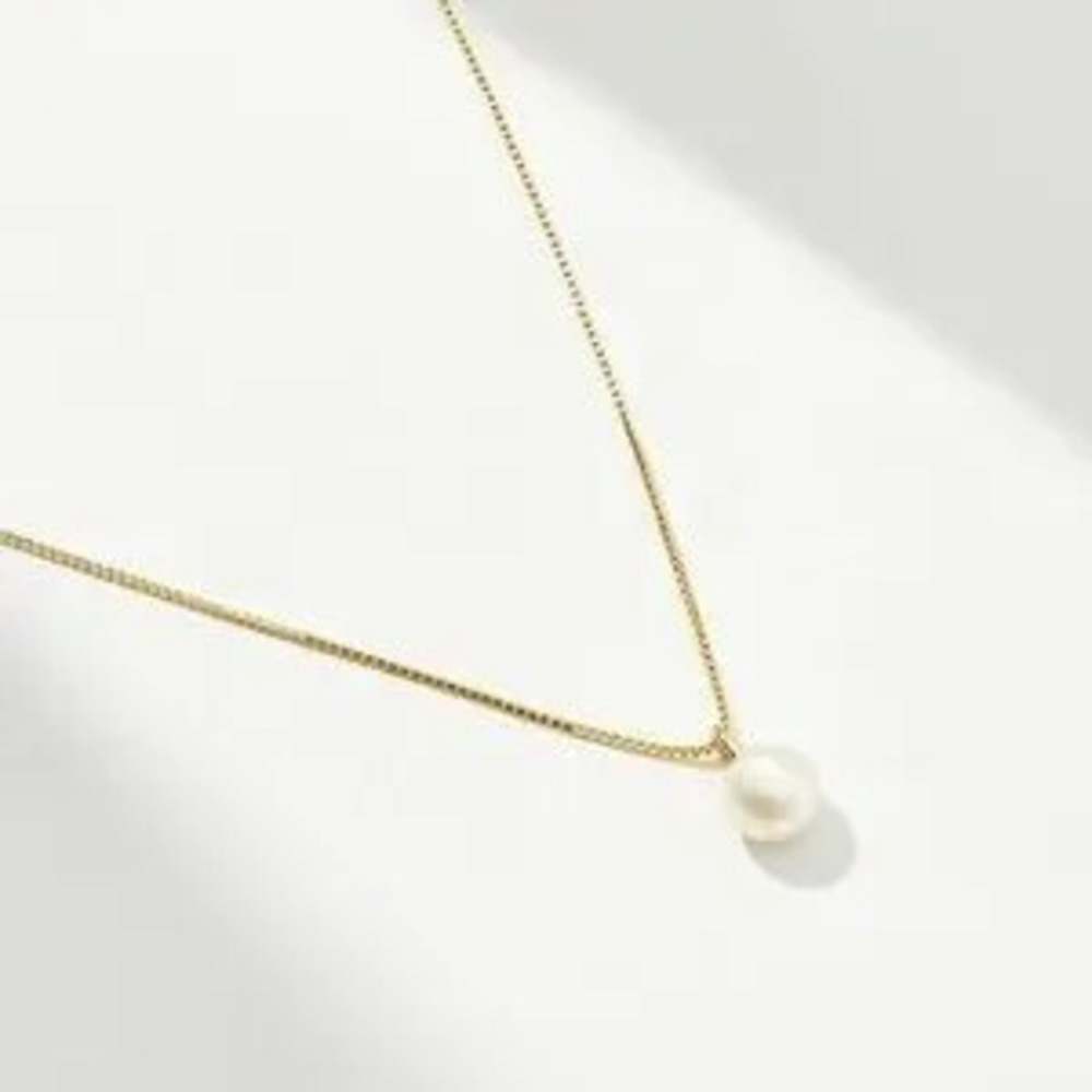 Gold Plated 925 Sterling Silver Freshwater Pearl Pendant Necklace